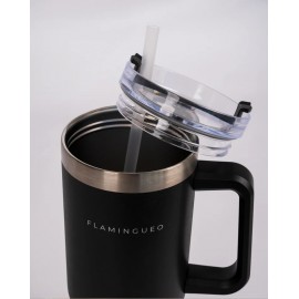 Flamingueo - Μπουκάλι Θερμός Από Ανοξείδωτο Ατσάλι 1,18L Black