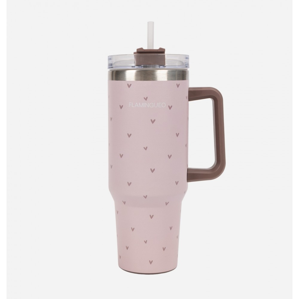 Flamingueo - Μπουκάλι Θερμός Από Ανοξείδωτο Ατσάλι 1,18L Beige Cuore