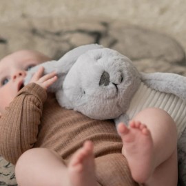 Flow - Λούτρινο Λαγουδάκι Milo Light Grey Με Λευκούς Ήχους & Μουσική Επαναφoρτιζόμενο