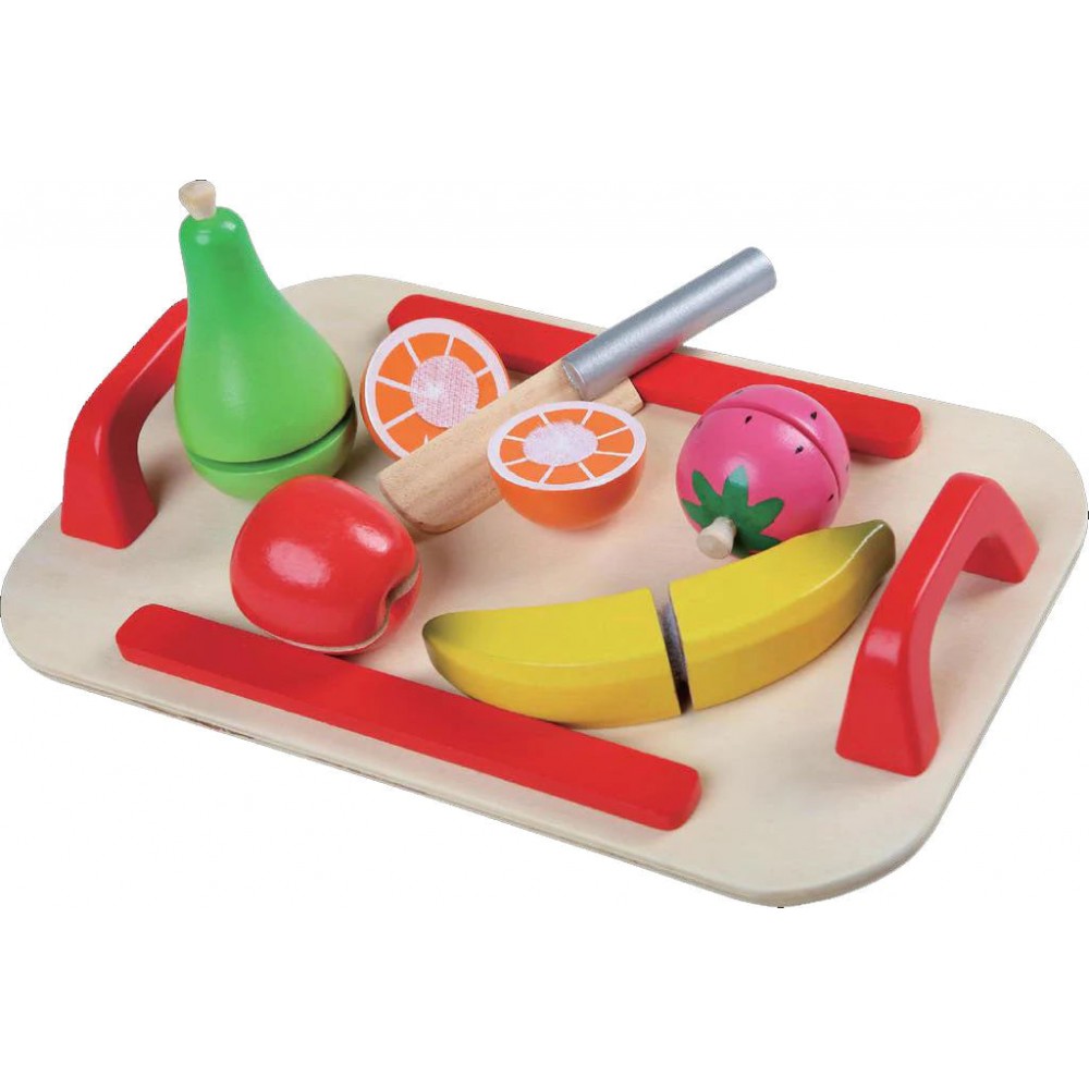 Gerardo's Toys - Ξύλινος Δίσκος Φρούτων Με Μαχαίρι Κοπής