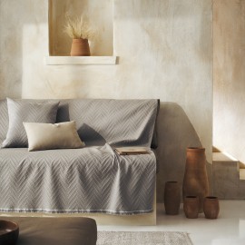 Gofis Home - Ριχτάρι Τετραθέσιου 180x350cm Ori Rock Grey 401/15