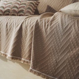 Gofis Home - Ριχτάρι Τριθέσιου 180x310cm Ori Hemp Beige 401/21