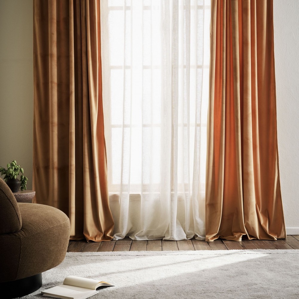 Gofis Home - Κουρτίνα Με Σιρίτι 140x280cm Winter Rattan Yellow 711/10