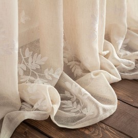 Gofis Home - Κουρτίνα Με Σιρίτι 140x295cm Leaf Beige SS24 532/06