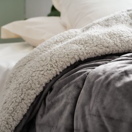 Gofis Home - Πάπλωμα-Κουβέρτα 170x220cm Teddy Mystic Grey 407/48