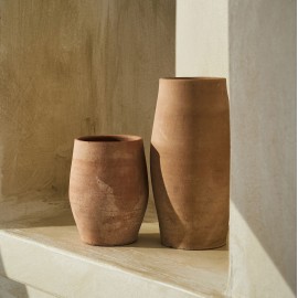 Gofis Home - Πήλινο Βάζο Set Ø10cm Ύψος 16cm & Ø12cm Ύψος 25cm  Kaya 154