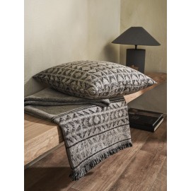 Gofis Home - Ριχτάρι Πολυθρόνας 180x180cm Indira Ash Beige/ Black 258/13