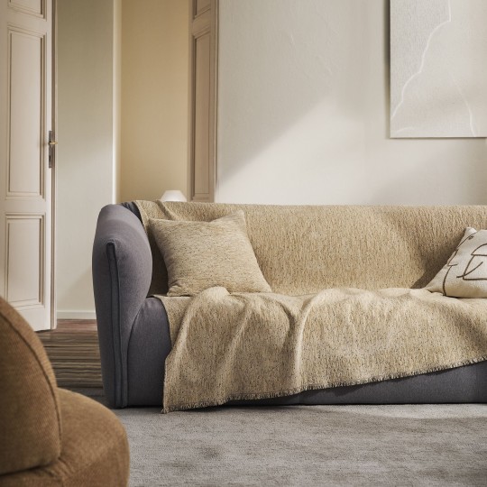 Gofis Home - Ριχτάρι Πολυθρόνας 180x180cm Yrsa Gold Grain 141/04