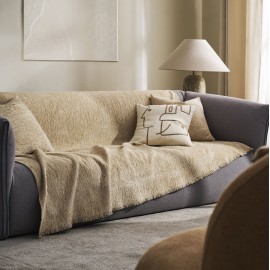 Gofis Home - Ριχτάρι Πολυθρόνας 180x180cm Yrsa Gold Grain 141/04