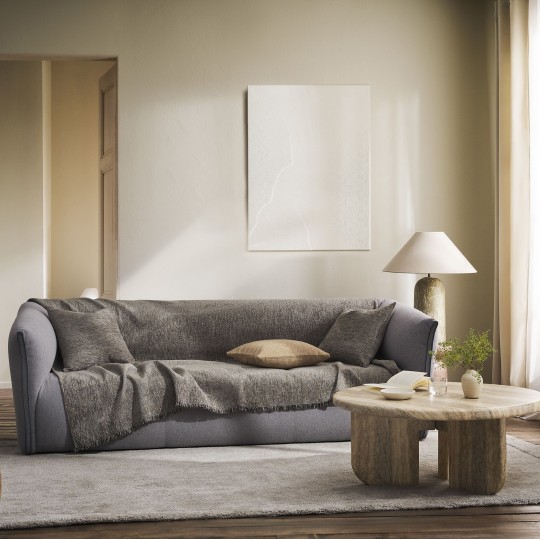 Gofis Home - Ριχτάρι Πολυθρόνας 180x180cm Yrsa Greige 141/22