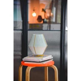 Hommetry - Χειροποίητο Επιτραπέζιο Φωτιστικό Mint Natural/Light Blue D20cm