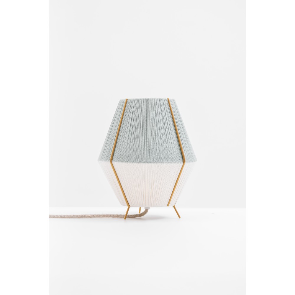 Hommetry - Χειροποίητο Επιτραπέζιο Φωτιστικό Mint Natural/Light Blue D20cm