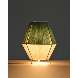 Hommetry - Χειροποίητο Επιτραπέζιο Φωτιστικό Mint Natural/Light Blue D20cm