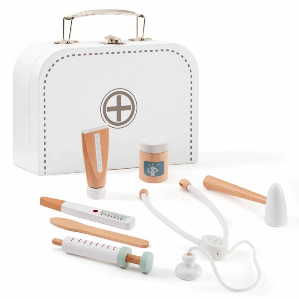 Kids Concept - Βαλιτσάκι Γιατρού Με Ξύλινα Όργανα Λευκό Kids Concept - Βαλιτσάκι Γιατρού Με Ξύλινα Όργανα Λευκό