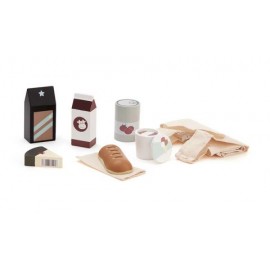 Kids Concept - Σακούλα Για Ψώνια Με 6 Ξύλινα Προϊόντα