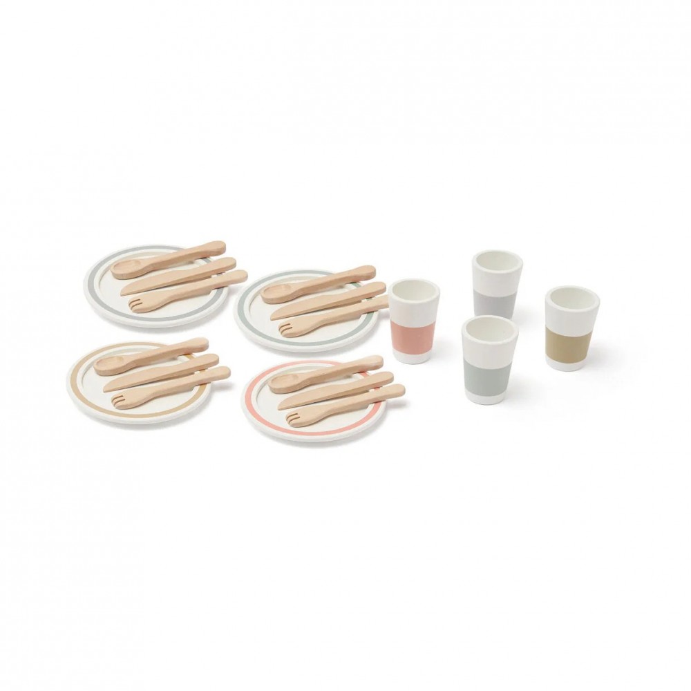 Kids Concept - Ξύλινο Σετ Με 4 Σερβίτσια
