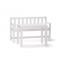 Kids Concept - Παιδικό Ξύλινο Σετ Καναπές Και Τραπεζάκι Κήπου White