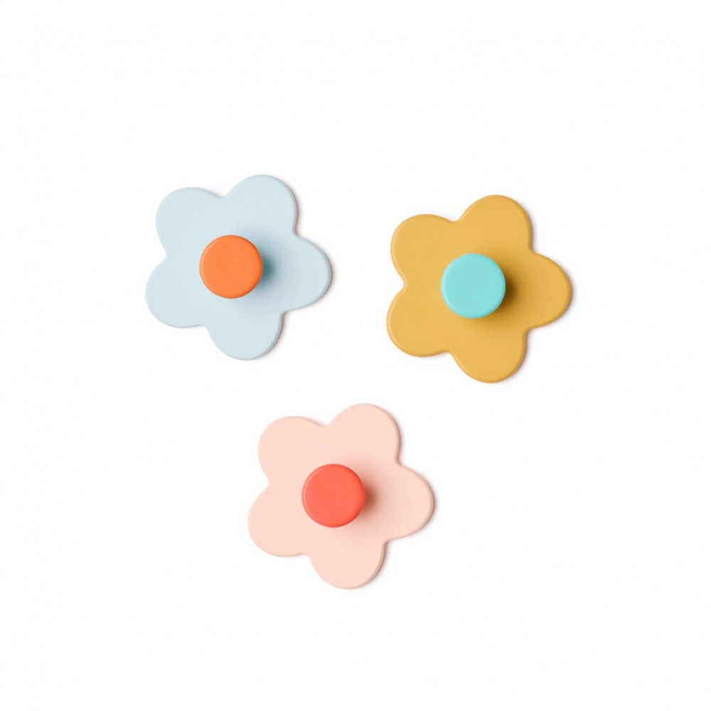 Kids Concept - Σετ 3 Ξύλινες Κρεμάστρες Flower Mix