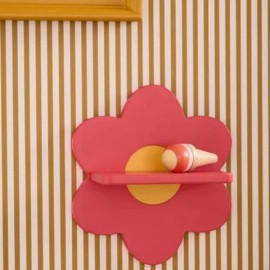 Kids Concept - Ξύλινο Ράφι Τοίχου Flower Pink