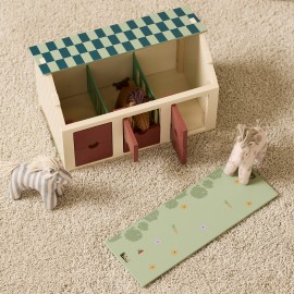 Kids Concept - Ξύλινος Στ΄άβλος Με 3 Αλογάκια Sam, Dotty, Vera