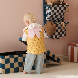 Kids Concept - Σκαμπό με Αποθηκευτικό Χώρο 80cm Check Teal