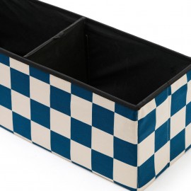 Kids Concept - Σκαμπό με Αποθηκευτικό Χώρο 80cm Check Teal