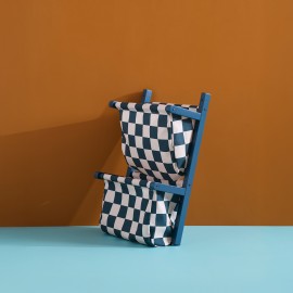 Kids Concept - Επιτοίχιο Υφασμάτινο Ράφι Αποθήκευσης Check Teal