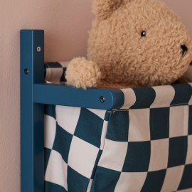 Kids Concept - Επιτοίχιο Υφασμάτινο Ράφι Αποθήκευσης Check Teal
