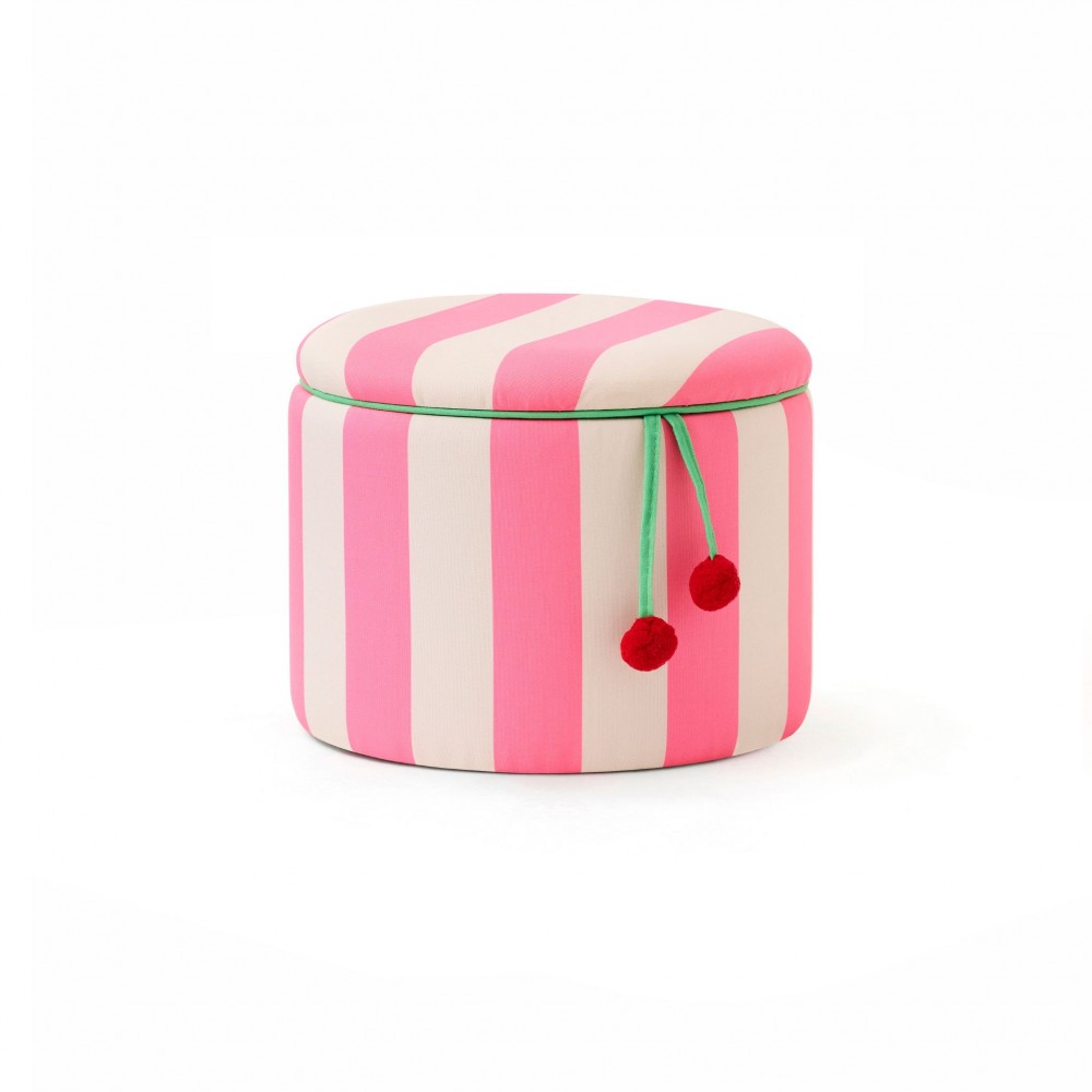 Kids Concept - Σκαμπό με Αποθηκευτικό Χώρο 40cm Pink Stripes