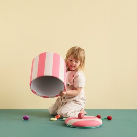 Kids Concept - Σκαμπό με Αποθηκευτικό Χώρο 40cm Pink Stripes