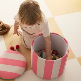 Kids Concept - Σκαμπό με Αποθηκευτικό Χώρο 40cm Pink Stripes