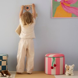 Kids Concept - Σκαμπό με Αποθηκευτικό Χώρο 40cm Pink Stripes