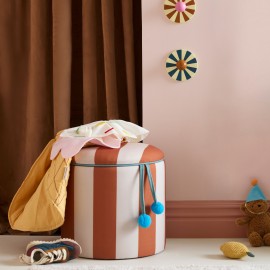 Kids Concept - Σκαμπό με Αποθηκευτικό Χώρο 40cm Brown Stripes