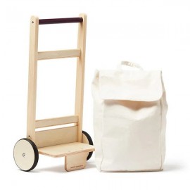 Kids Concept - Ξύλινo Συρόμενο Καρότσι Για Ψώνια Kid's Hub