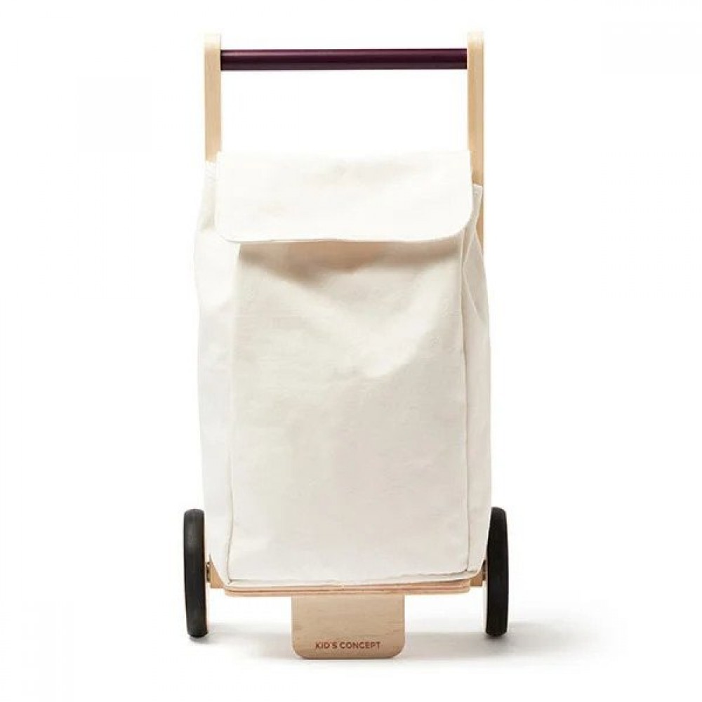 Kids Concept - Ξύλινo Συρόμενο Καρότσι Για Ψώνια Kid's Hub