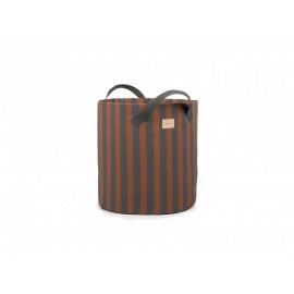 Nobodinoz - Καλάθι Αποθήκευσης Blue Brown Stripes