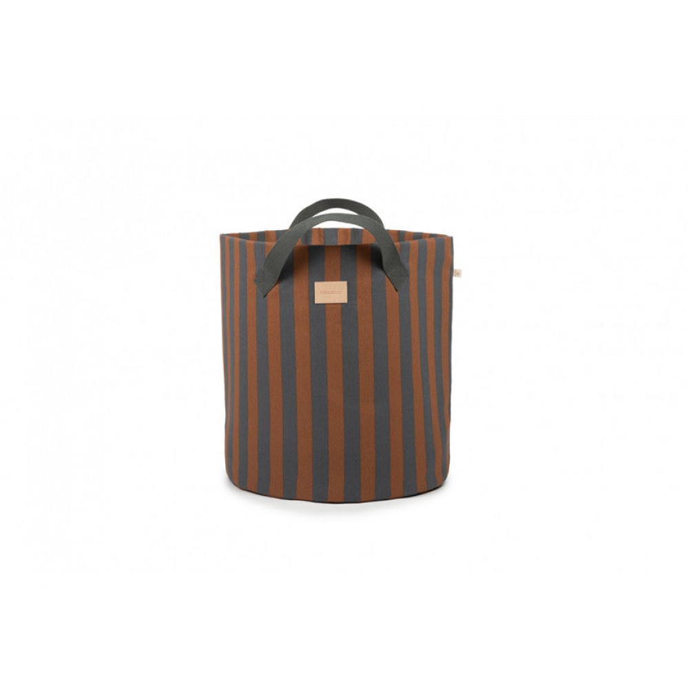 Nobodinoz - Καλάθι Αποθήκευσης Blue Brown Stripes