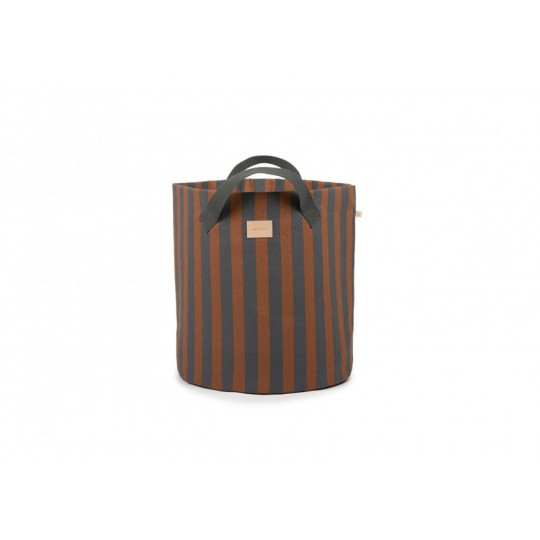 Nobodinoz - Καλάθι Αποθήκευσης Blue Brown Stripes