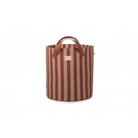 Nobodinoz - Καλάθι Αποθήκευσης Marsala Taupe Stripes
