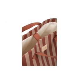 Nobodinoz - Καλάθι Αποθήκευσης Marsala Taupe Stripes