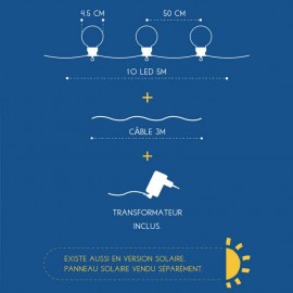 La Case De Cousin Paul - Γιρλάντα Με 10 Φωτάκια Εξωτερικού Χώρου Bahia 5m