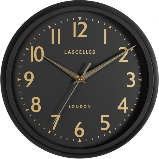 Lascelles - Ρολόι Τοίχου Retro Matt Black/Gold Numbers 30cm