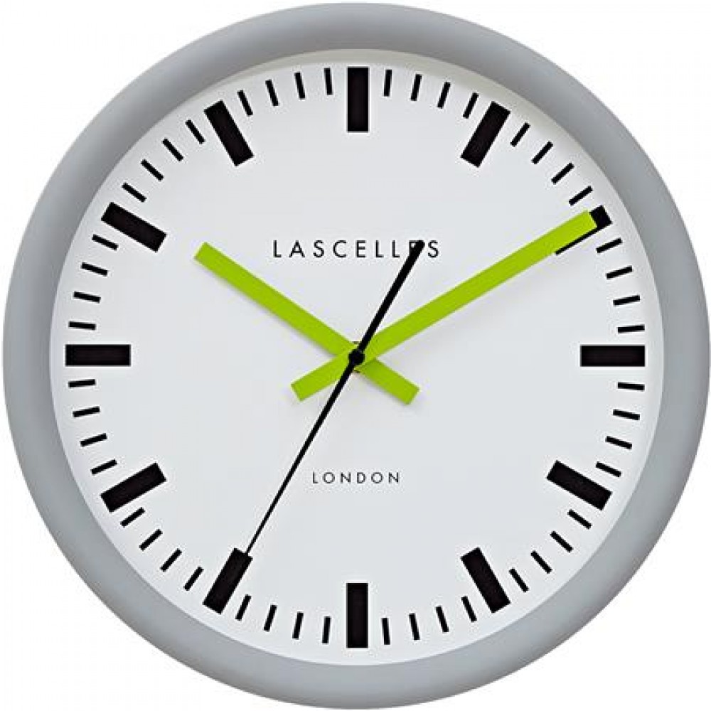 Lascelles - Ρολόι Τοίχου Swiss Station Grey/Lime 30cm