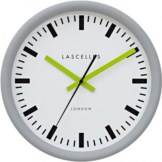 Lascelles - Ρολόι Τοίχου Swiss Station Grey/Lime 30cm