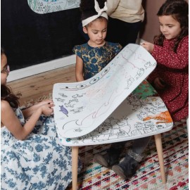 Les Droles De Bouilles - Σετ Τραπέζι Με Επιφάνεια Χρωματισμού & 2 Καρεκλάκια Φάρμα