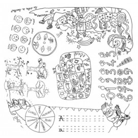 Les Droles De Bouilles - Σετ Τραπέζι Με Επιφάνεια Χρωματισμού & 2 Σκαμπό Artist