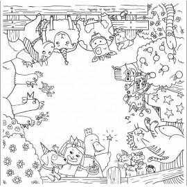 Les Droles De Bouilles - Σετ Τραπέζι Με Επιφάνεια Χρωματισμού & 2 Σκαμπό Φάρμα