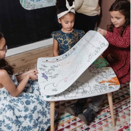 Les Droles De Bouilles - Σετ Τραπέζι Με Επιφάνεια Χρωματισμού &  Καρεκλάκι Artist