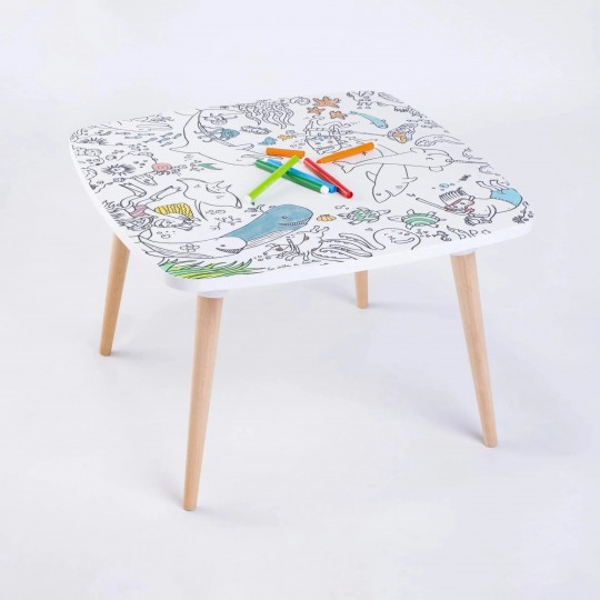 Les Droles De Bouilles - Τραπέζι Με Επιφάνεια Χρωματισμού Βυθός