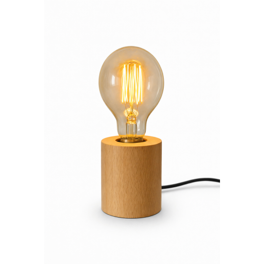 Light Me Up - Κυλινδρική Ξύλινη Βάση Επιτραπέζιο Φωτιστικό